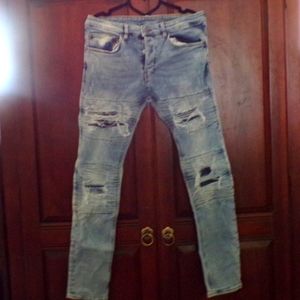 Men's H&M Divided Distressed Skinny Jeans - Size 34 - Like New